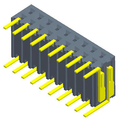 2.54mmFemale Header  Dual Row both sides 90°